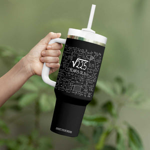 15th Birthday Math Tumbler With Handle Square Root of 225 Funny Math Nerd 15 Year Old Gift