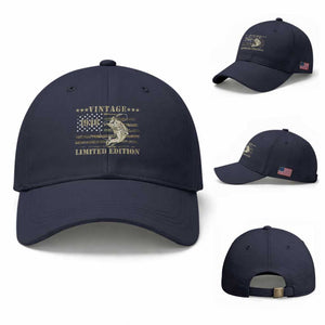 80th Birthday Fishing Vintage 1946 Limited Edition Baseball Cap Bass Fishing Camouflage American Flag Fisherman Gift