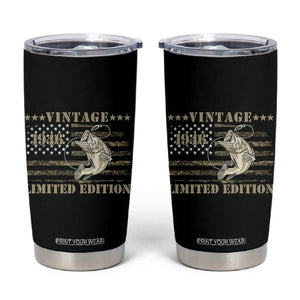 80th Birthday Fishing Vintage 1946 Limited Edition Tumbler Cup Bass Fishing Camouflage American Flag Fisherman Gift