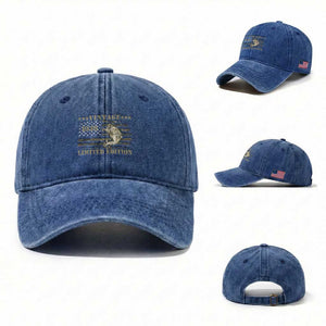 80th Birthday Fishing Vintage 1946 Limited Edition Washed Cotton Baseball Cap Bass Fishing Camouflage American Flag Fisherman Gift
