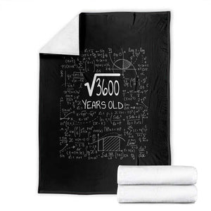 60th Birthday Math Throw Blanket Square Root of 3600 Funny Math Nerd 60 Year Old Gift