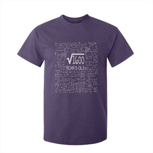 40th Birthday Math T Shirt For Kid Square Root of 1600 Funny Math Nerd 40 Year Old Gift