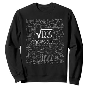 35th Birthday Math Sweatshirt Square Root of 1225 Funny Math Nerd 35 Year Old Gift