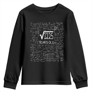 35th Birthday Math Youth Sweatshirt Square Root of 1225 Funny Math Nerd 35 Year Old Gift