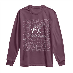 30th Birthday Math Long Sleeve Shirt Square Root of 900 Funny Math Nerd 30 Year Old Gift