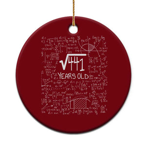 21st Birthday Math Ceramic Ornament Square Root of 441 Funny Math Nerd 21 Year Old Gift