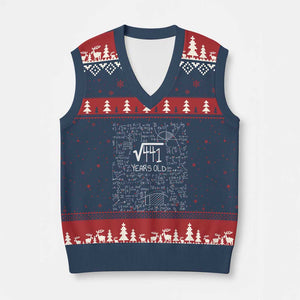 21st Birthday Math V-Neck Knit Sweater Vest Square Root of 441 Funny Math Nerd 21 Year Old Gift