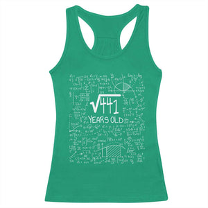 21st Birthday Math Racerback Tank Top Square Root of 441 Funny Math Nerd 21 Year Old Gift
