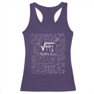 21st Birthday Math Racerback Tank Top Square Root of 441 Funny Math Nerd 21 Year Old Gift