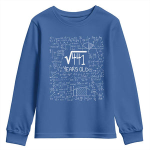 21st Birthday Math Youth Sweatshirt Square Root of 441 Funny Math Nerd 21 Year Old Gift