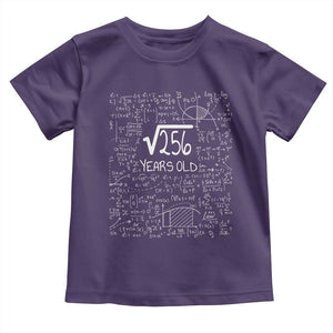 16th Birthday Math Toddler T Shirt Square Root of 256 Funny Math Nerd 16 Year Old Gift