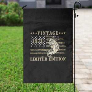 55th Birthday Fishing Vintage 1971 Limited Edition Garden Flag Bass Fishing Camouflage American Flag Fisherman Gift