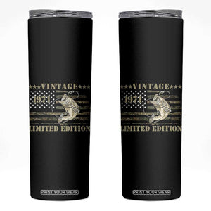 55th Birthday Fishing Vintage 1971 Limited Edition Skinny Tumbler Bass Fishing Camouflage American Flag Fisherman Gift