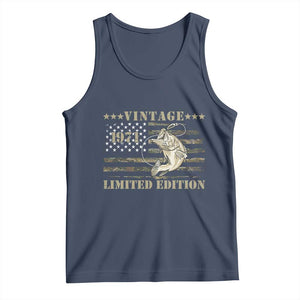 55th Birthday Fishing Vintage 1971 Limited Edition Tank Top Bass Fishing Camouflage American Flag Fisherman Gift