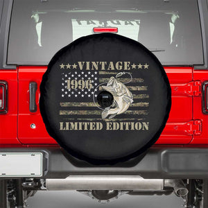 30th Birthday Fishing Vintage 1996 Limited Edition Spare Tire Cover Bass Fishing Camouflage American Flag Fisherman Gift