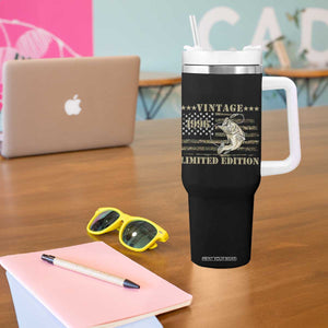 30th Birthday Fishing Vintage 1996 Limited Edition Tumbler With Handle Bass Fishing Camouflage American Flag Fisherman Gift