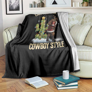 Funny Santa Hunting Throw Blanket Carry The Rack Cowboy Style TS14 Print Your Wear
