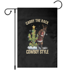 Funny Santa Hunting Garden Flag Carry The Rack Cowboy Style TS14 Black Print Your Wear