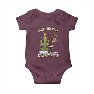 Funny Santa Hunting Baby Onesie Carry The Rack Cowboy Style TS14 Maroon Print Your Wear