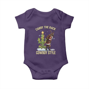 Funny Santa Hunting Baby Onesie Carry The Rack Cowboy Style TS14 Purple Print Your Wear