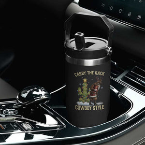 Funny Santa Hunting Flip Straw Tumbler Carry The Rack Cowboy Style TS14 Print Your Wear