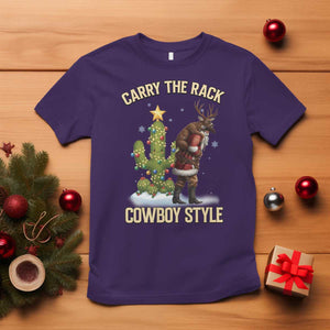 Funny Santa Hunting T Shirt Carry The Rack Cowboy Style TS14 Purple Print Your Wear