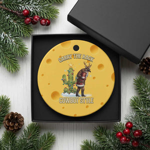 Funny Santa Hunting Ceramic Ornament Carry The Rack Cowboy Style TS14 1pc Yellow Cheese Print Your Wear