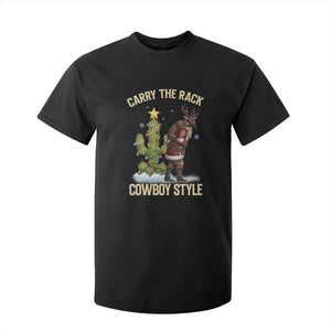 Funny Santa Hunting T Shirt For Kid Carry The Rack Cowboy Style TS14 Black Print Your Wear