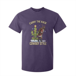 Funny Santa Hunting T Shirt For Kid Carry The Rack Cowboy Style TS14 Purple Print Your Wear