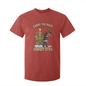 Funny Santa Hunting T Shirt For Kid Carry The Rack Cowboy Style TS14 Red Print Your Wear