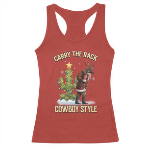 Funny Santa Hunting Racerback Tank Top Carry The Rack Cowboy Style TS14 Red Print Your Wear