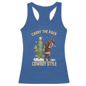 Funny Santa Hunting Racerback Tank Top Carry The Rack Cowboy Style TS14 Royal Blue Print Your Wear