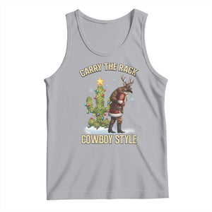 Funny Santa Hunting Tank Top Carry The Rack Cowboy Style TS14 Athletic Heather Print Your Wear