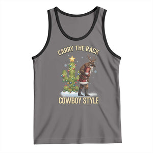 Funny Santa Hunting Tank Top Carry The Rack Cowboy Style TS14 Deep Heather Black Print Your Wear