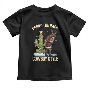 Funny Santa Hunting Toddler T Shirt Carry The Rack Cowboy Style TS14 Black Print Your Wear