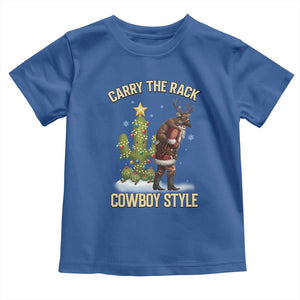 Funny Santa Hunting Toddler T Shirt Carry The Rack Cowboy Style TS14 Royal Blue Print Your Wear
