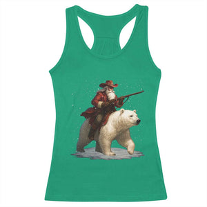 Funny Santa Gun Christmas Racerback Tank Top TS14 Irish Green Print Your Wear