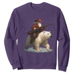 Funny Santa Gun Christmas Sweatshirt TS14 Purple Print Your Wear