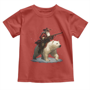 Funny Santa Gun Christmas Toddler T Shirt TS14 Red Print Your Wear