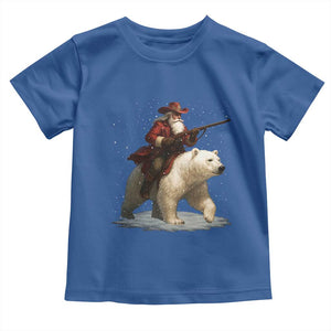 Funny Santa Gun Christmas Toddler T Shirt TS14 Royal Blue Print Your Wear