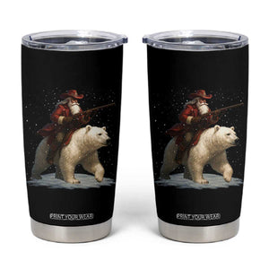 Funny Santa Gun Christmas Tumbler Cup TS14 Black Print Your Wear