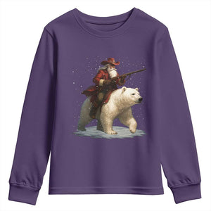Funny Santa Gun Christmas Youth Sweatshirt TS14 Purple Print Your Wear
