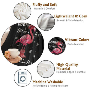 Cowboy Flamingo Throw Blanket Boots And Bling It Is A Cowgirl Thing TS14 Print Your Wear