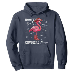 Cowboy Flamingo Hoodie Boots And Bling It Is A Cowgirl Thing TS14 Navy Print Your Wear