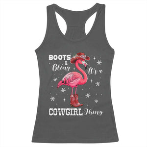 Cowboy Flamingo Racerback Tank Top Boots And Bling It Is A Cowgirl Thing TS14 Dark Heather Print Your Wear