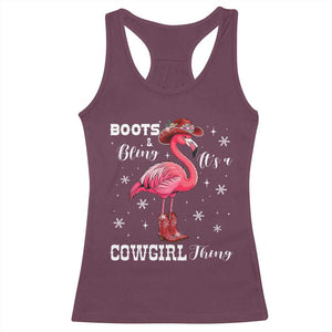 Cowboy Flamingo Racerback Tank Top Boots And Bling It Is A Cowgirl Thing TS14 Maroon Print Your Wear