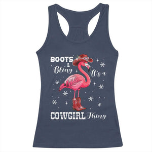 Cowboy Flamingo Racerback Tank Top Boots And Bling It Is A Cowgirl Thing TS14 Navy Print Your Wear