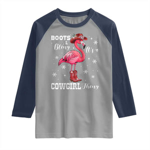 Cowboy Flamingo Raglan Shirt Boots And Bling It Is A Cowgirl Thing TS14 Sport Gray Navy Print Your Wear