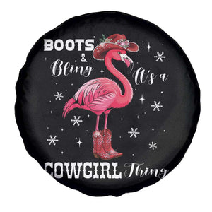 Cowboy Flamingo Spare Tire Cover Boots And Bling It Is A Cowgirl Thing TS14 Print Your Wear