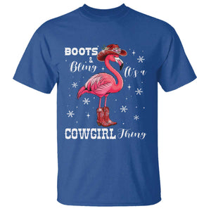 Cowboy Flamingo T Shirt Boots And Bling It Is A Cowgirl Thing TS14 Royal Blue Print Your Wear